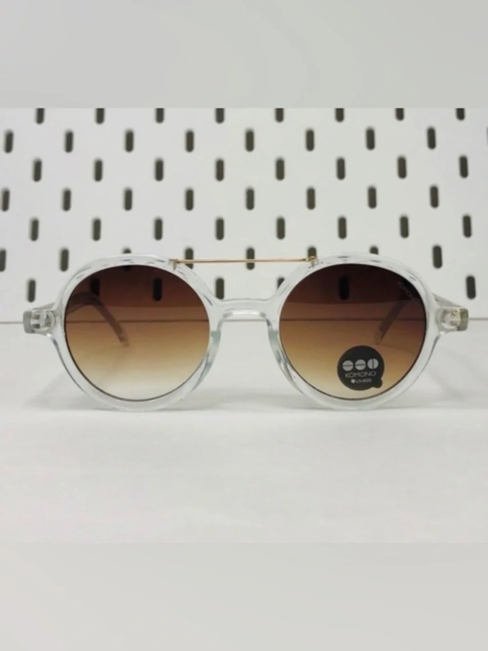 Anthropologie Sunglasses KOMONO clear gold Brown Gradient  NEW